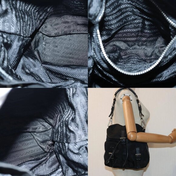 PRADA Backpack Nylon Black Silver Auth 85289V - Picture 14 of 15
